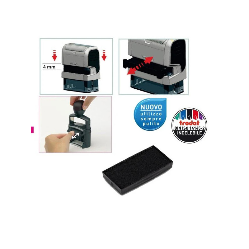 Confezione da 3 Cartucce Timbri autoinchiostranti Printy 4.0 Trodat - nero - per timbro 4913